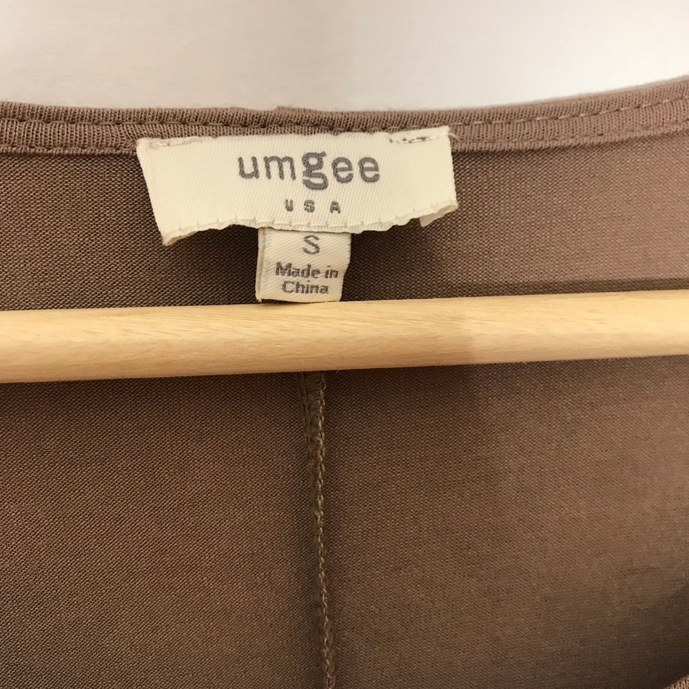 Umgee Brown 3/4 Sleeve Flowy Dress - Picture 4 of 6